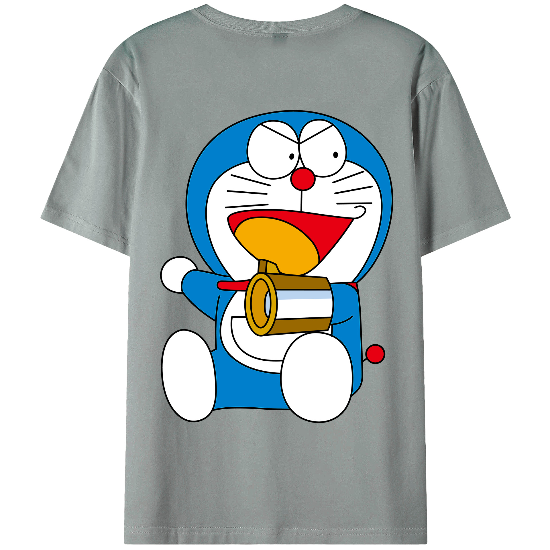 （画像用） ドラえもん Doraemon 綿100％ メンズ半袖Tシャツ（バックプリント） 通気性